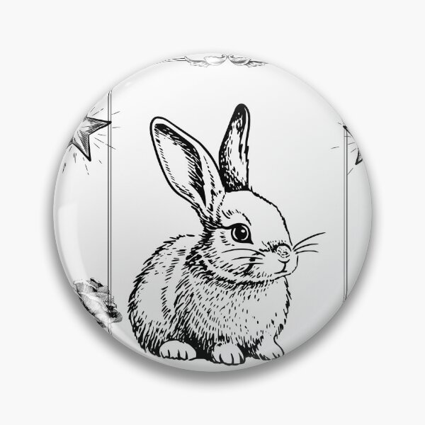 Item preview, Vintage Bunny and Roses Line Art designed and sold by DearBunnyArt.