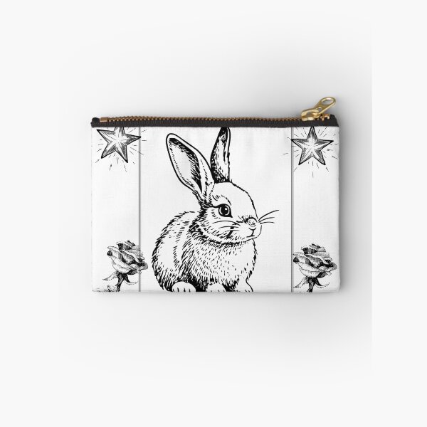 Item preview, Vintage Bunny and Roses Line Art designed and sold by DearBunnyArt.