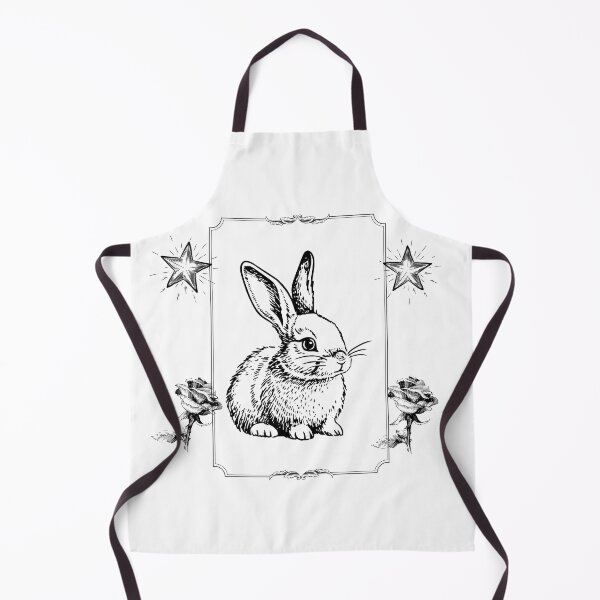Item preview, Vintage Bunny and Roses Line Art designed and sold by DearBunnyArt.