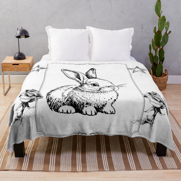 Item preview, Vintage Bunny and Roses Line Art designed and sold by DearBunnyArt.
