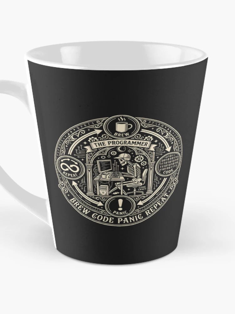 Thumbnail 3 of 4, Coffee Mug, Programmer Tarot Skeleton Programmer Developer Humor designed and sold by SplashTastic.