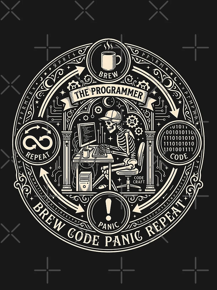 Thumbnail 3 of 3, Scarf, Programmer Tarot Skeleton Programmer Developer Humor designed and sold by SplashTastic.