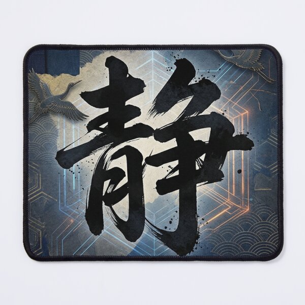 Item preview, Tranquility Kanji Japanese Calligraphy Aesthetic Cyber Oriental Art designed and sold by iris-festival.
