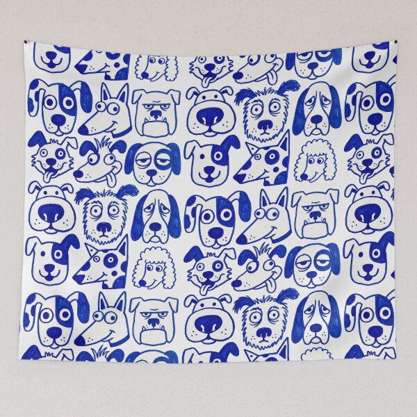 Artikelvorschau, Blue Marker Hundegesichter entworfen und verkauft von The Mellonaire.