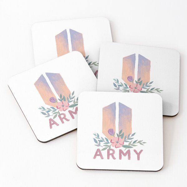 Item preview, BTS Bangtan Boys ARMY Pastel Flower Logo Art Work designed and sold by imsoyoon.