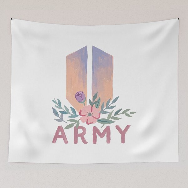 Item preview, BTS Bangtan Boys ARMY Pastel Flower Logo Art Work designed and sold by imsoyoon.