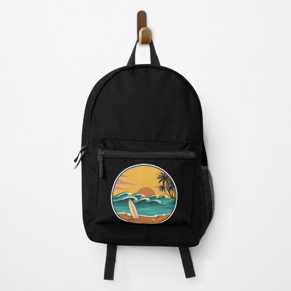 Item preview, Vintage Tropical Beach Sunset Surfboard Ocean Waves Palm Tree Summer Vacation Design designed and sold by Craft99.