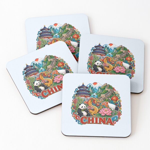 Item preview, China Cultural Heritage - Great Wall, Panda & Dragon designed and sold by Myra365Art.