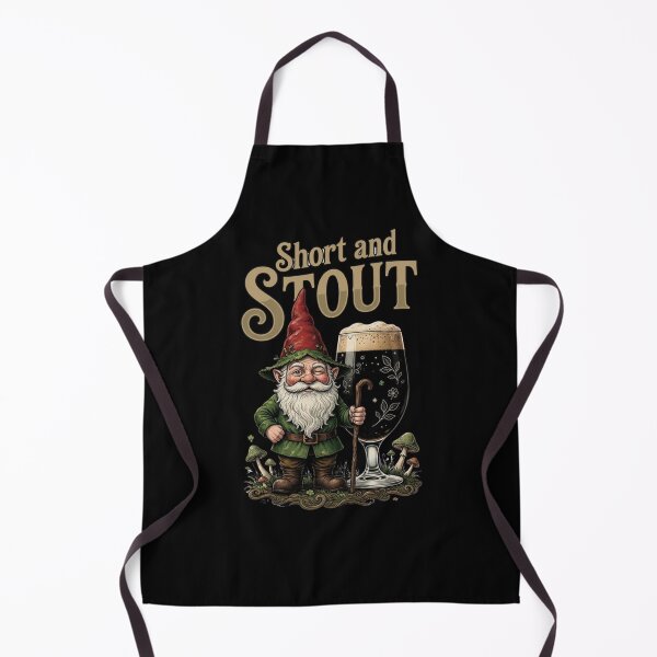 Item preview, Short and Stout – Funny Beer Gnome Pun designed and sold by Inky Accessories.