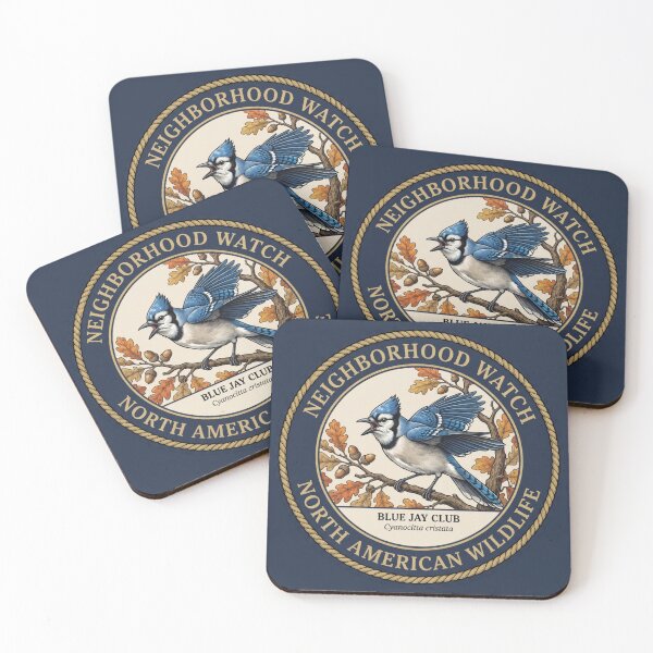 Item preview, Neighborhood Watch Blue Jay Humor Badge designed and sold by CalmCapy Co.
