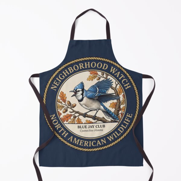 Item preview, Neighborhood Watch Blue Jay Humor Badge designed and sold by CalmCapy Co.
