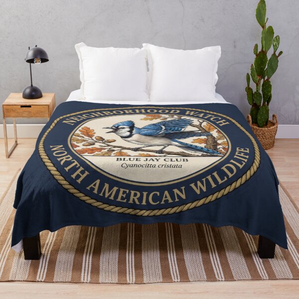 Item preview, Neighborhood Watch Blue Jay Humor Badge designed and sold by CalmCapy Co.