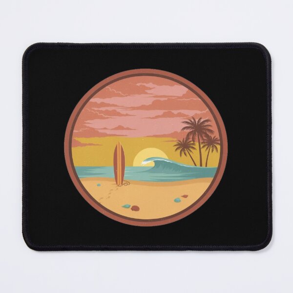Item preview, Vintage Tropical Beach Sunset Surfboard Palm Trees Ocean Wave Summer Design designed and sold by Craft99.