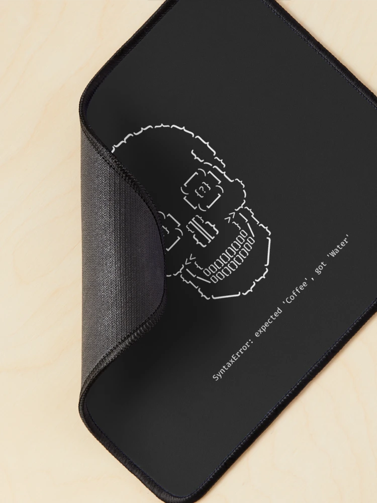 Thumbnail 2 of 5, Mouse Pad, Syntax Error Coffee Developer Humor Programmer Gift designed and sold by SplashTastic.