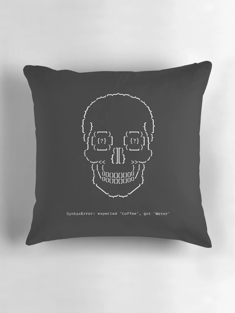 Thumbnail 3 of 4, Pillow, Syntax Error Coffee Developer Humor Programmer Gift designed and sold by SplashTastic.