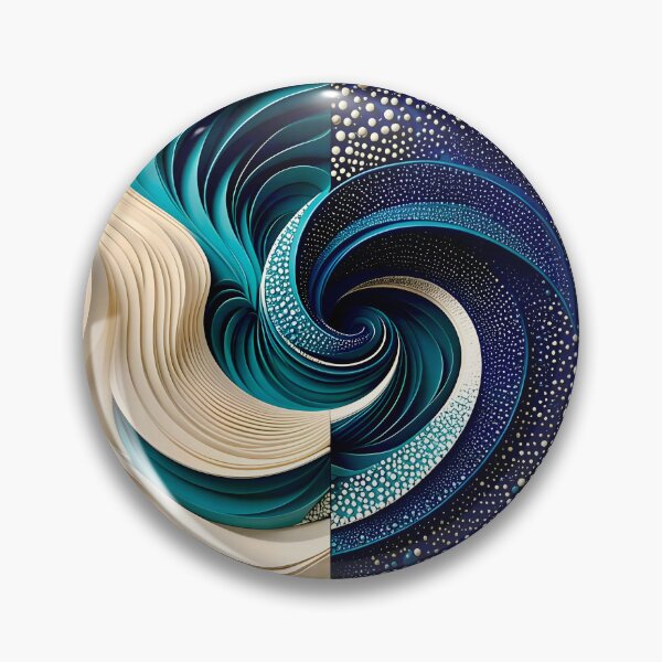 Item preview, Abstract Spiral Design in Blue and White  designed and sold by Vicky Brago-Mitchell®.