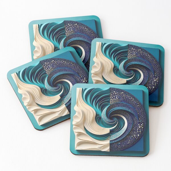 Item preview, Abstract Spiral Design in Blue and White  designed and sold by Vicky Brago-Mitchell®.