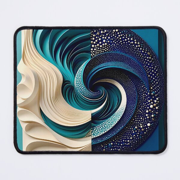 Item preview, Abstract Spiral Design in Blue and White designed and sold by Vicky Brago-Mitchell®.