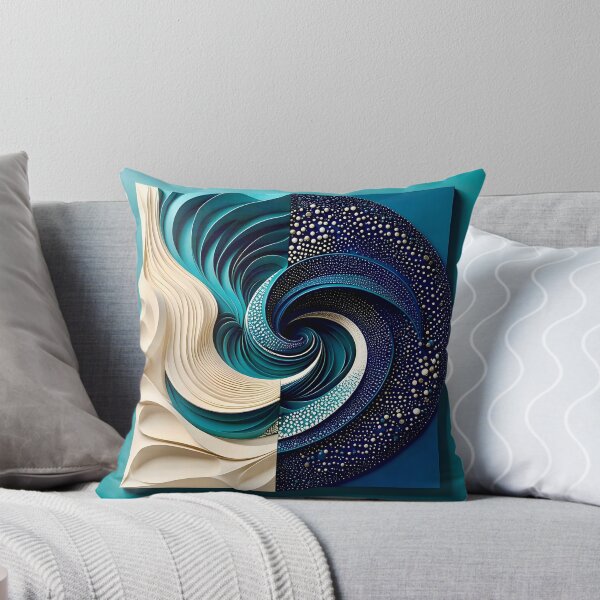 Item preview, Abstract Spiral Design in Blue and White  designed and sold by Vicky Brago-Mitchell®.