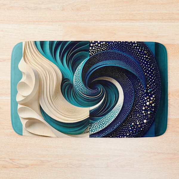 Item preview, Abstract Spiral Design in Blue and White  designed and sold by Vicky Brago-Mitchell®.