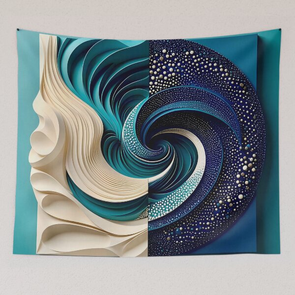 Item preview, Abstract Spiral Design in Blue and White  designed and sold by Vicky Brago-Mitchell®.