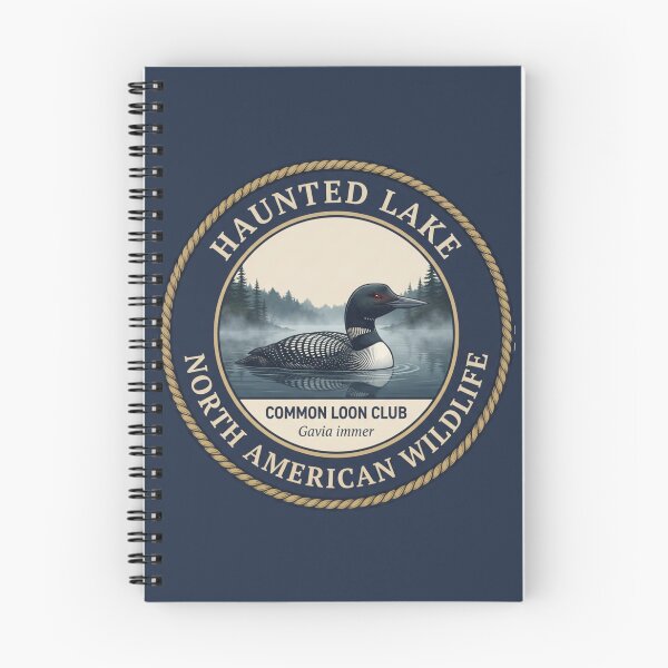 Item preview, Haunted Lake Common Loon Humor Badge designed and sold by CalmCapy Co.