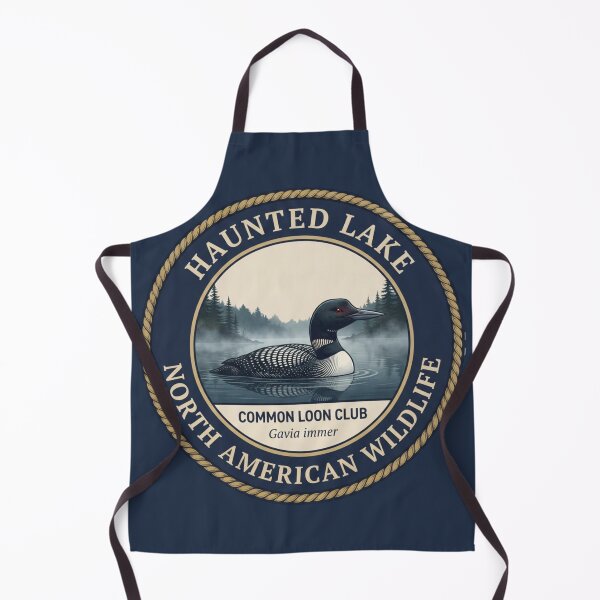 Item preview, Haunted Lake Common Loon Humor Badge designed and sold by CalmCapy Co.