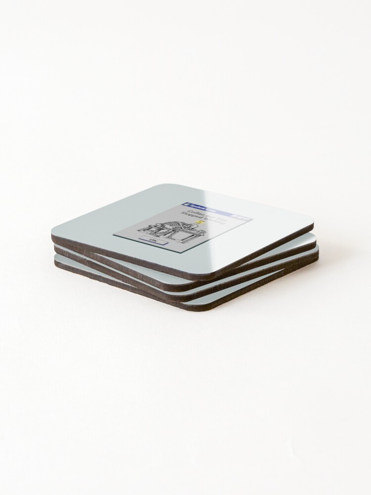 Thumbnail 4 of 5, Coasters (Set of 4), System Error Skeleton Coffee Programmer Gift designed and sold by SplashTastic.