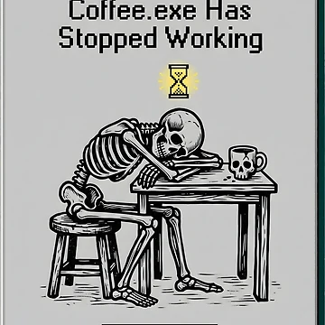 Artwork thumbnail, System Error Skeleton Coffee Programmer Gift by SplashTastic
