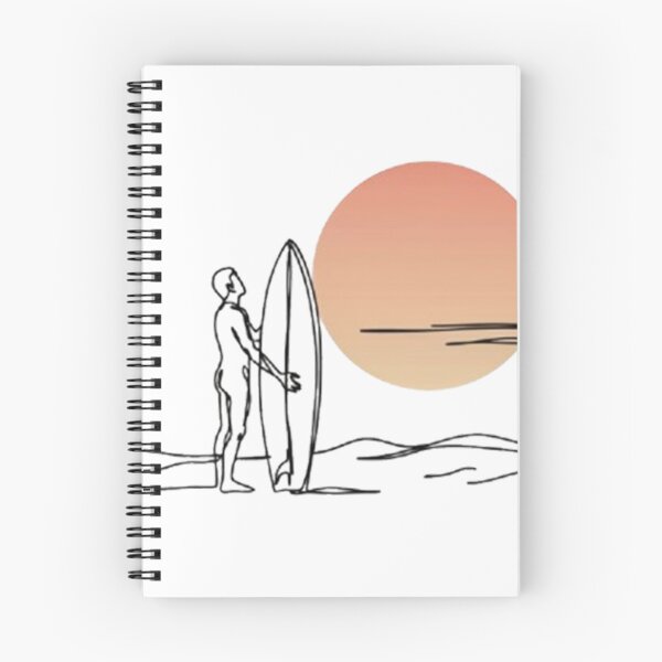 Item preview, Minimalist Surfer With Surfboard Sunset Beach Line Art Summer Design designed and sold by Craft99.