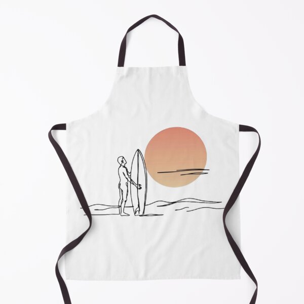 Item preview, Minimalist Surfer With Surfboard Sunset Beach Line Art Summer Design designed and sold by Craft99.