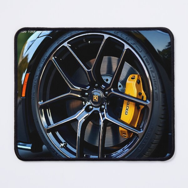 Item preview, Uncompromising Perfection Custom Car Poster: Glossy Black Spinning Wheel Canvas designed and sold by Creative-RE.