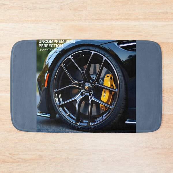 Item preview, Uncompromising Perfection Custom Car Poster: Glossy Black Spinning Wheel Canvas designed and sold by Creative-RE.