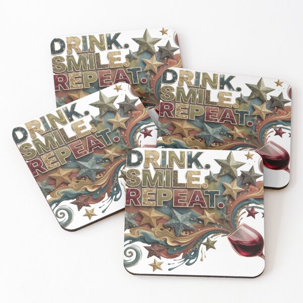 Item preview, Vibrant DRINK SMILE REPEAT designed and sold by dazzlemakers.