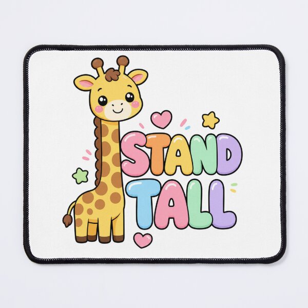 Item preview, Stand Tall Cute Kawaii Giraffe Saying designed and sold by BoosterShop.