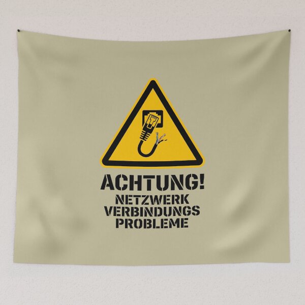 Item preview, Industrial Warning Tech Humor Network Connection Glitch designed and sold by SplashTastic.