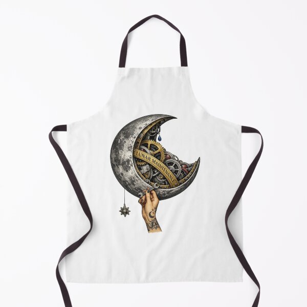 Item preview, Lunar Maintenance – Mechanical Crescent Moon Surreal Art designed and sold by Concrete Coffee Studio.