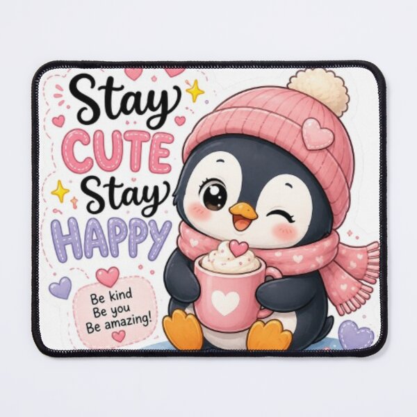 Item preview, Cute Kawaii Penguin Sticker | Stay Cute Stay Happy | Winter Penguin | Pastel Animal Sticker4 designed and sold by Vegasstickers.
