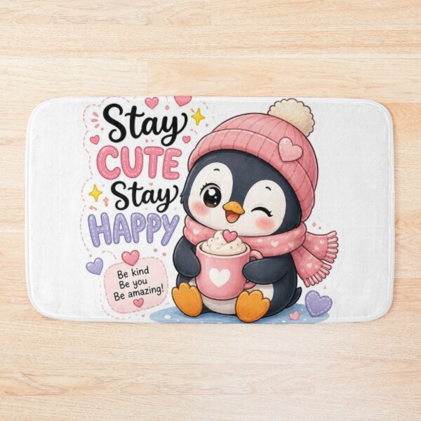 Item preview, Cute Kawaii Penguin Sticker | Stay Cute Stay Happy | Winter Penguin | Pastel Animal Sticker4 designed and sold by Vegasstickers.