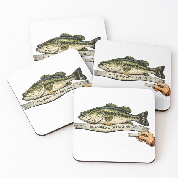 Item preview, Measured With Emotion – Funny Fishing Bass Ruler designed and sold by Concrete Coffee Studio.