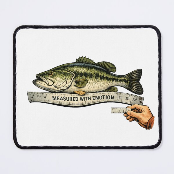 Item preview, Measured With Emotion – Funny Fishing Bass Ruler designed and sold by Concrete Coffee Studio.