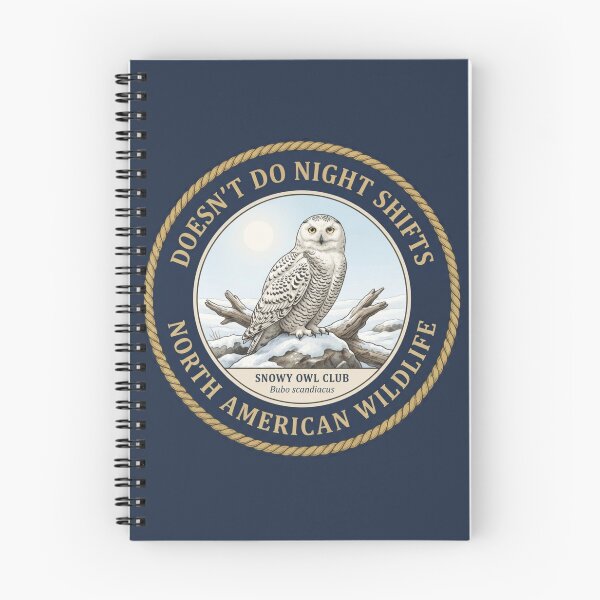 Item preview, Doesn't Do Night Shifts Snowy Owl Badge designed and sold by CalmCapy Co.