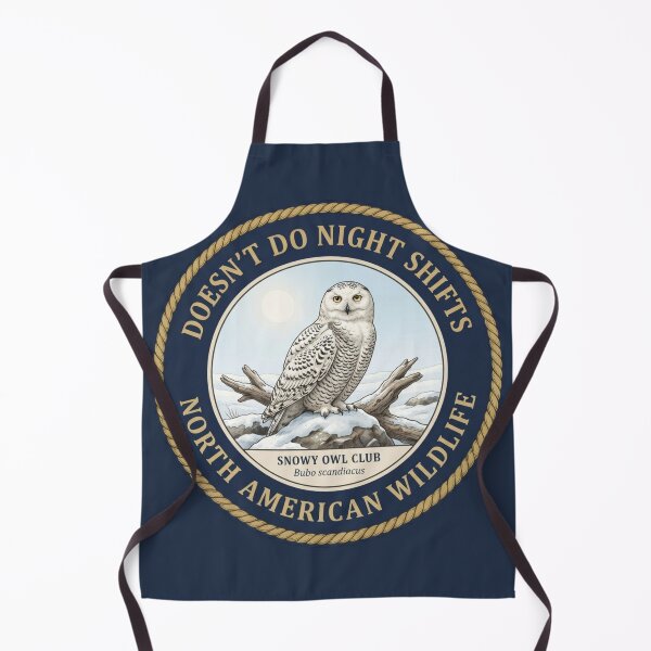 Item preview, Doesn't Do Night Shifts Snowy Owl Badge designed and sold by CalmCapy Co.