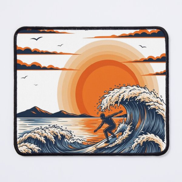 Item preview, Surfing Sunset Ocean Wave Retro Beach Adventure Summer Design designed and sold by Craft99.