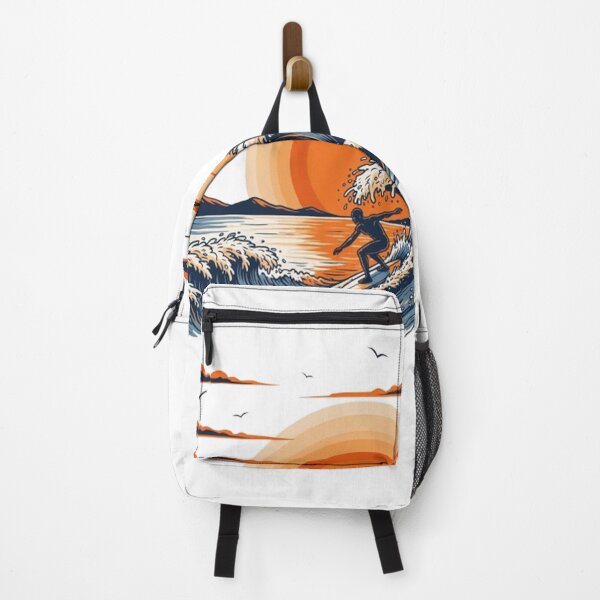 Item preview, Surfing Sunset Ocean Wave Retro Beach Adventure Summer Design designed and sold by Craft99.