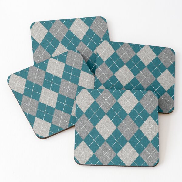 Item preview, Classic Teal and Grey Argyle Knit Pattern designed and sold by zenjiinspired.