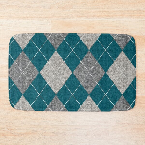 Item preview, Classic Teal and Grey Argyle Knit Pattern designed and sold by zenjiinspired.