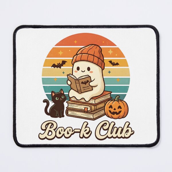 Item preview, Boo-k Club Cute Ghost Reading Halloween Retro Vintage Kids T-Shirt designed and sold by DIRTYSKETCHH.