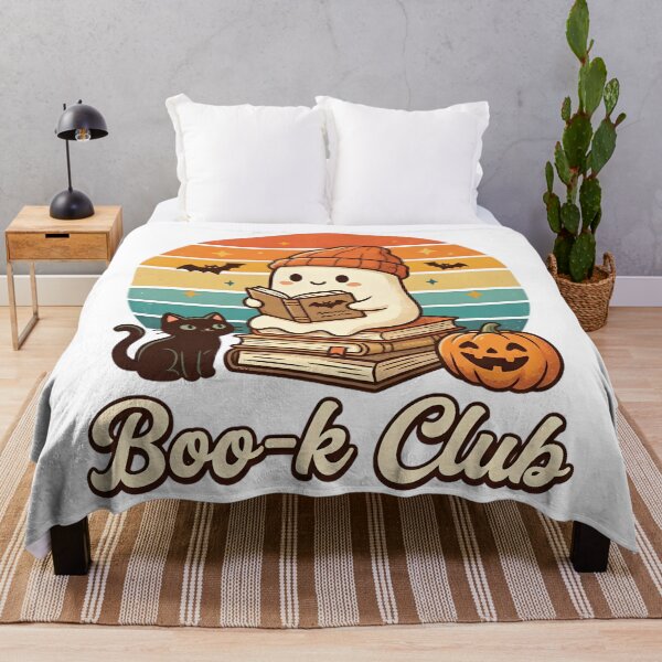 Item preview, Boo-k Club Cute Ghost Reading Halloween Retro Vintage Kids T-Shirt designed and sold by DIRTYSKETCHH.
