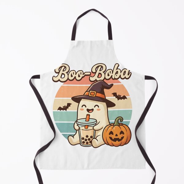 Item preview, Boo-Boba Cute Ghost Drinking Bubble Tea Retro Halloween T-Shirt designed and sold by DIRTYSKETCHH.